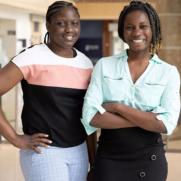 Madison College students Wendyam Ilboudo (right) and Todala Mone