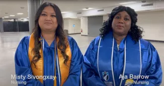 2023 Madison College nursing graduates Misty Sivongxay and Aja Barrow