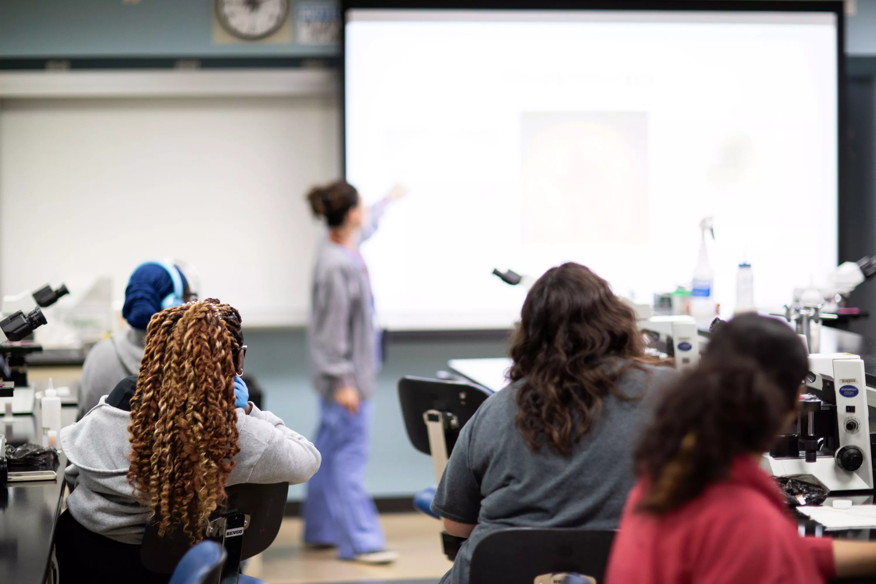 Madison College students in a health science class.