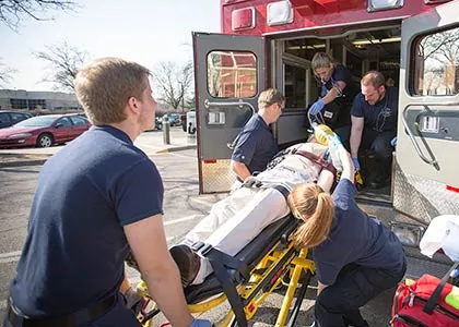 practice loading ambulance