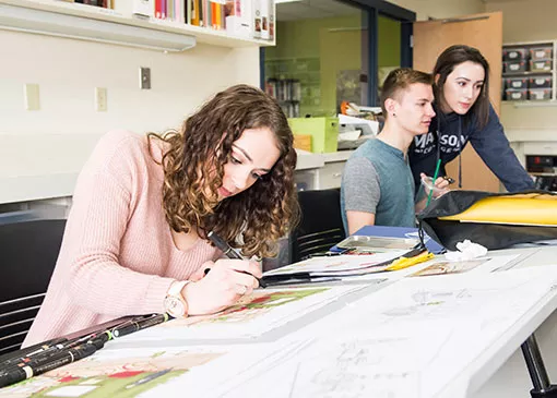 Madison College design students at work