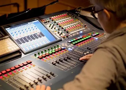 person mixing audio