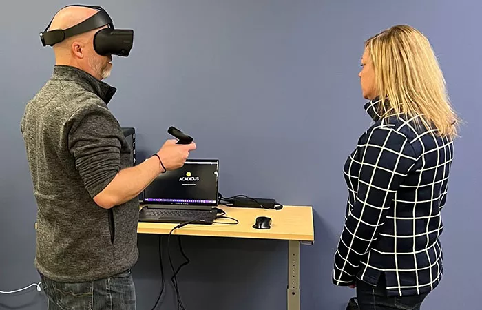 Bill Ballo and Carly Brady VR demo photo
