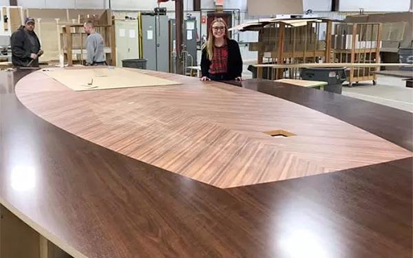 large conference table finished project