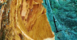 Photo image showing a close up of the ice caves of the Apostle Islands.