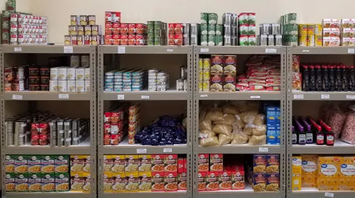 packaged food stocked on shelves