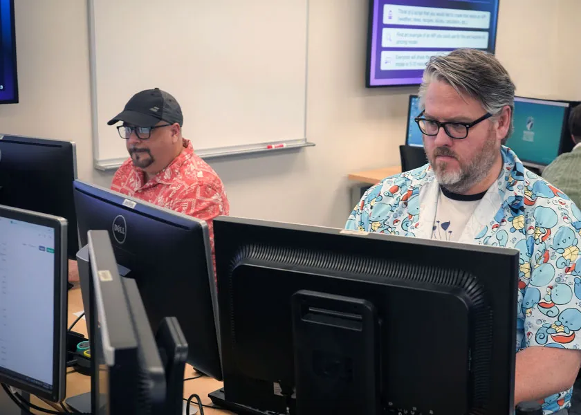 cybersecurity students learning Python scripting