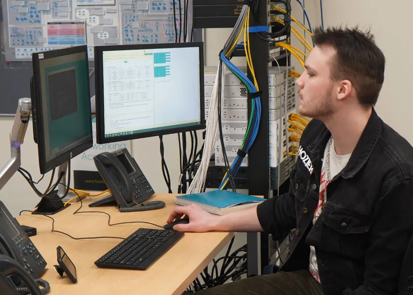 information technology student learning about Cisco server configurations