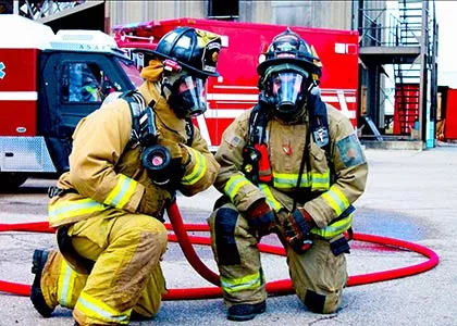 Students in fire gear