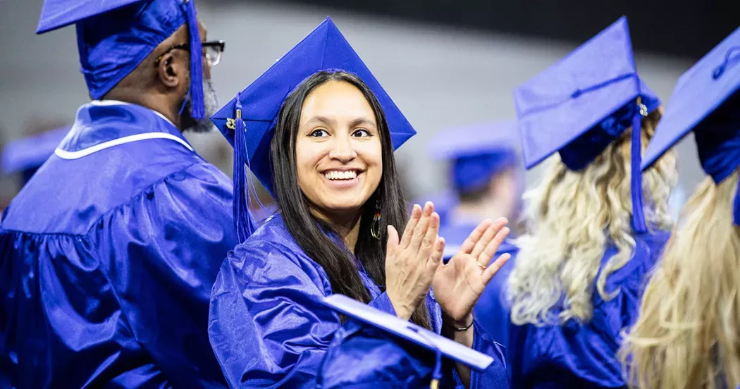 Madison College 2023 graduate Jennifer Scott smiles during the ceremony