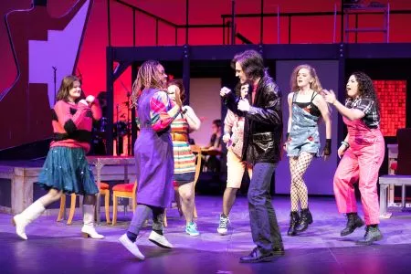 Madison College students perform in the 2024 March production of "Rock of Ages."