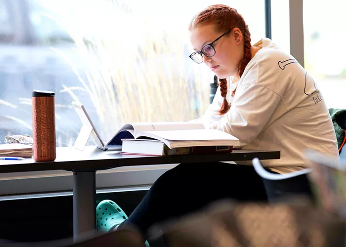 student studying at Madison College