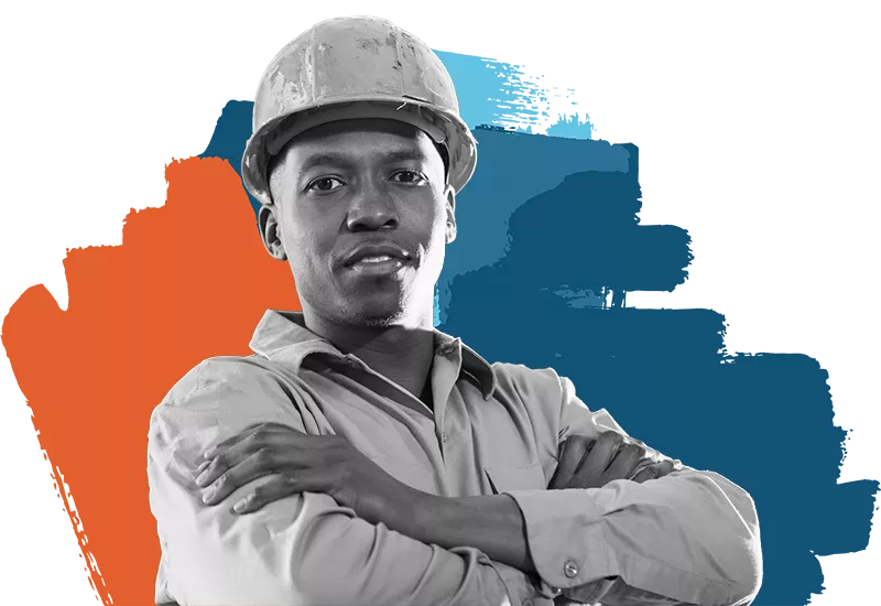 hvac contractor wearing a hardhat