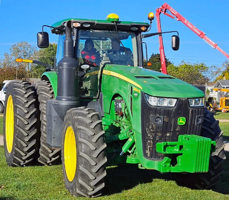 Madison College's John Deere 8295R row crop tractor