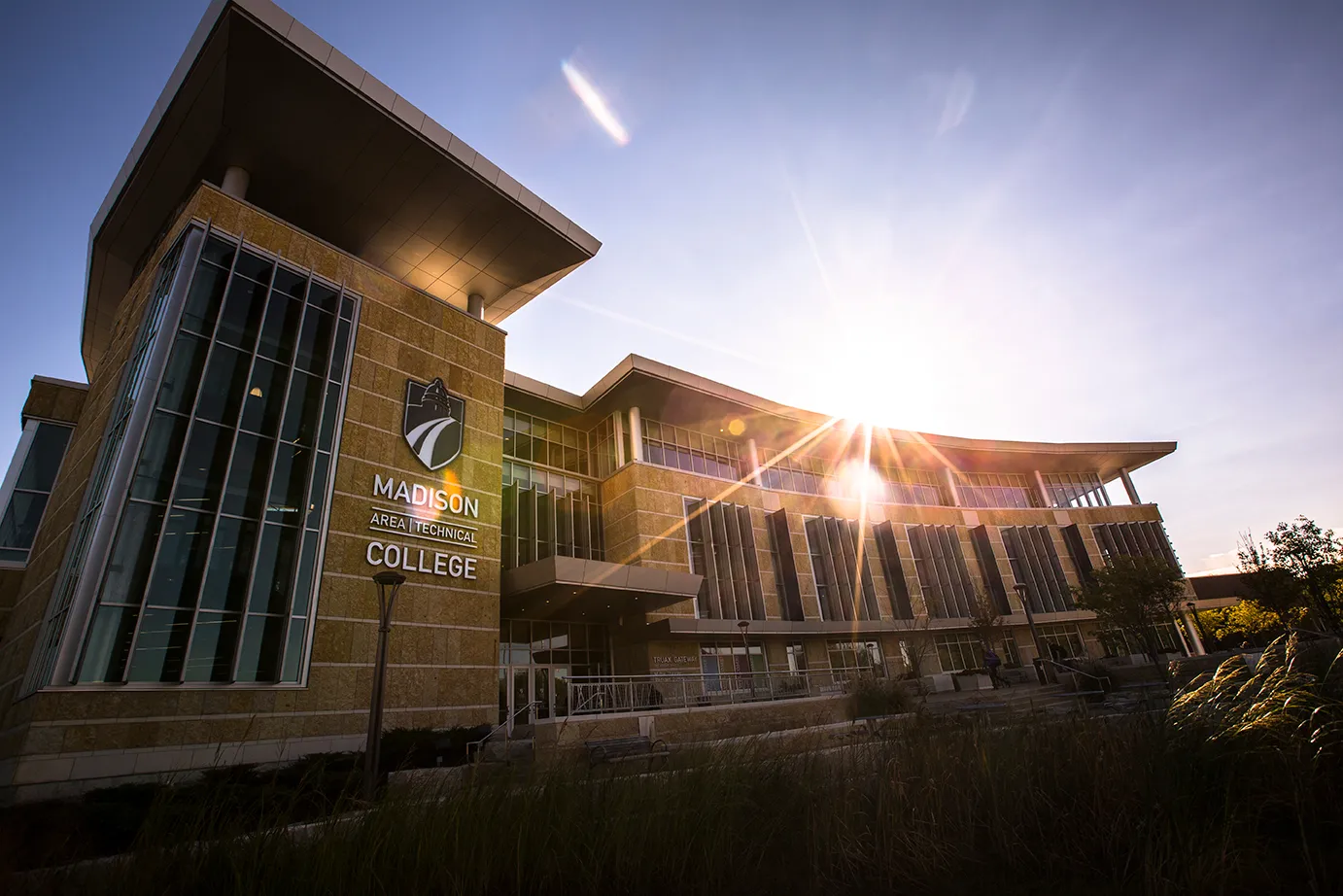 madison college building at dawn