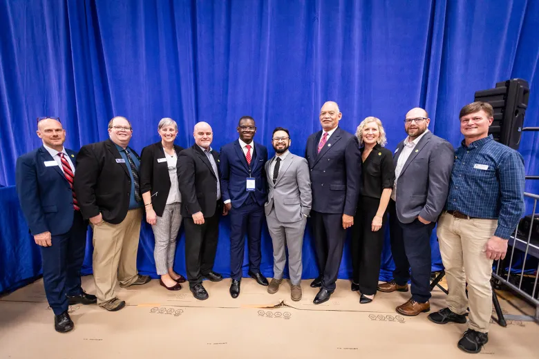 Group of people smiling at the camera