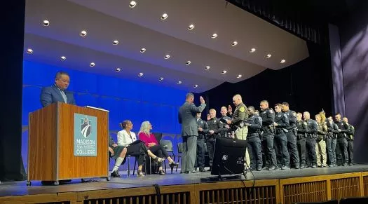 Madison College Law Enforcement Academy graduates at the May 10 ceremony.