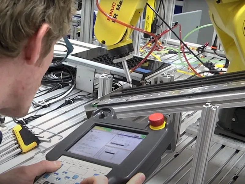 engineering student in mechanical design class