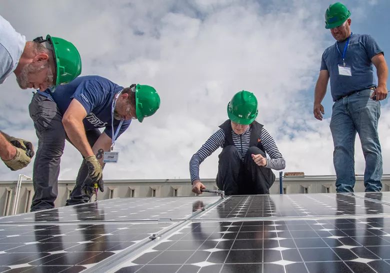 CREATE Energy Solar Institute solar panel installation