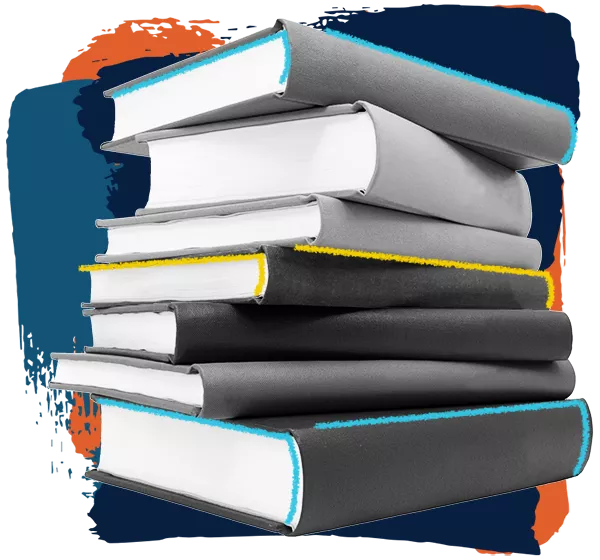 image of a stack of hardcover books