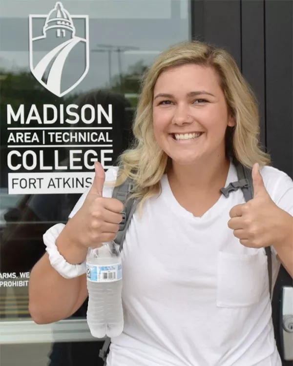 positive person with thumbs-up