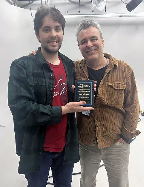 Madison College instructor Todd Bowie and student Lucas Aldrich