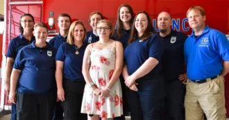 Tori Smith and EMT students