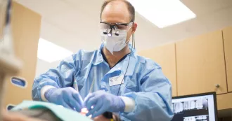 Photo of Madison College dental hygenist student.